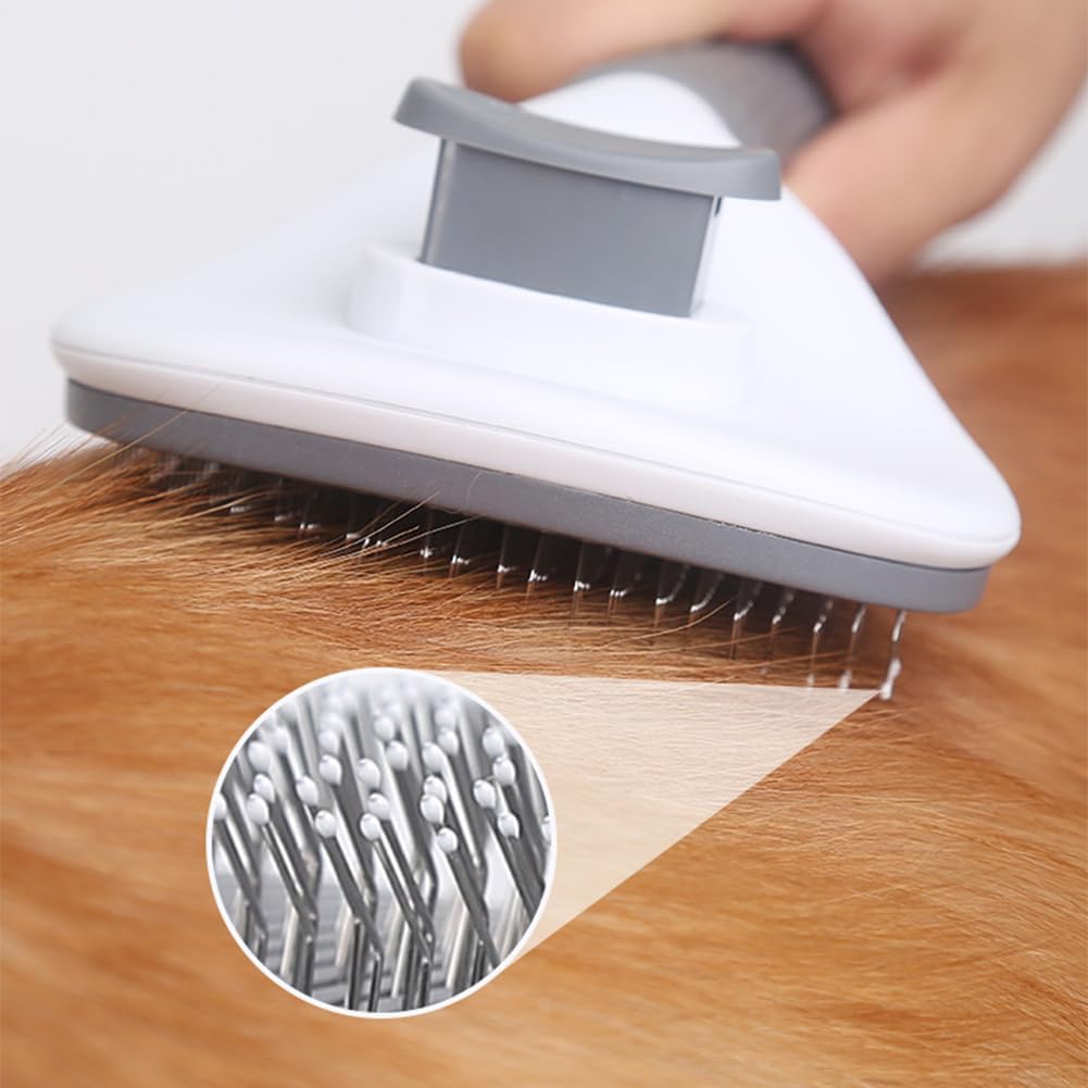 Cat Brush Dog Brush for Shedding, Cat Grooming-Brushes with Release Button, Cats Comb for Kitten Puppy Massage Removes Tangles and Loose Fur, Long or Short Haired Cats
