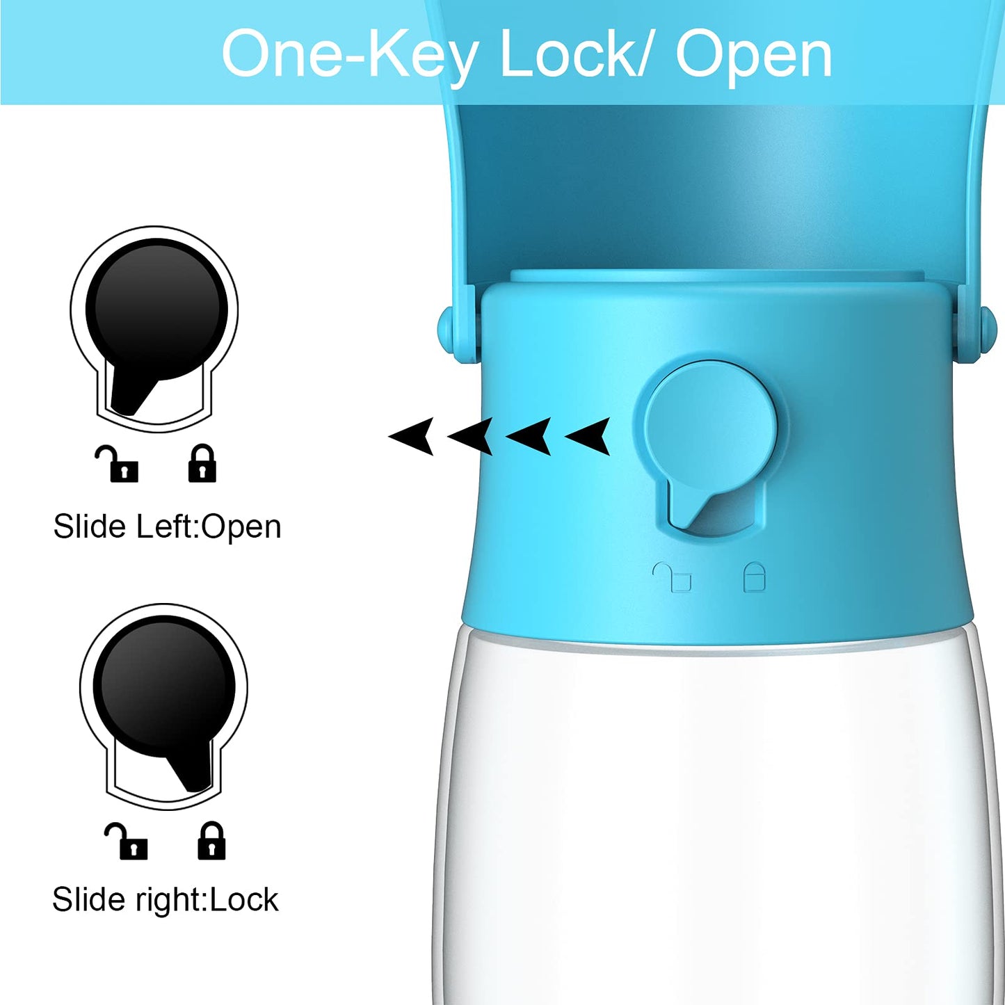 Gezimetie Dog Water Bottle – Foldable Pet Water Dispenser with Waste Bag Holder for Walking & Travel