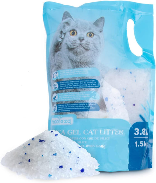 Nobleza - Silica Cat Litter Diamond Gel kitten Litter Absorbent, Comfortable Biodegradable