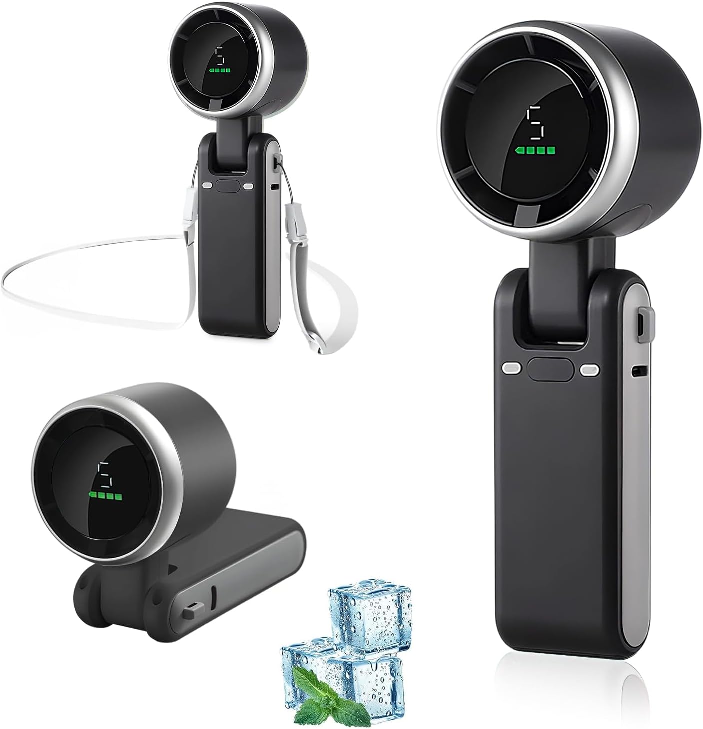 3-in-1 Foldable Portable Turbo Fan | 3600mAh Rechargeable | 100-Speed Control | Handheld & Desktop Cooling Fan