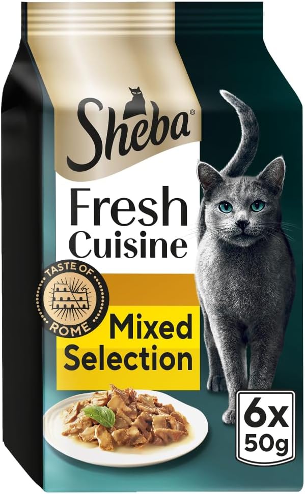 SHEBA Gourmet Wet Cat Food Pouches – Premium Meal for Cats