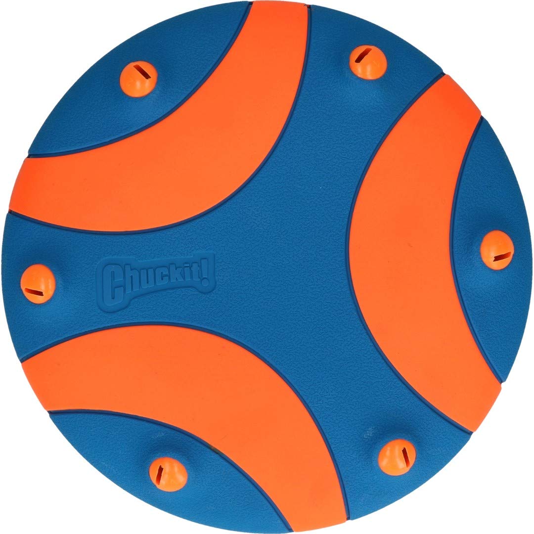 Chuckit! Whistle Flight Outdoor Dog Toy, Orange and Blue