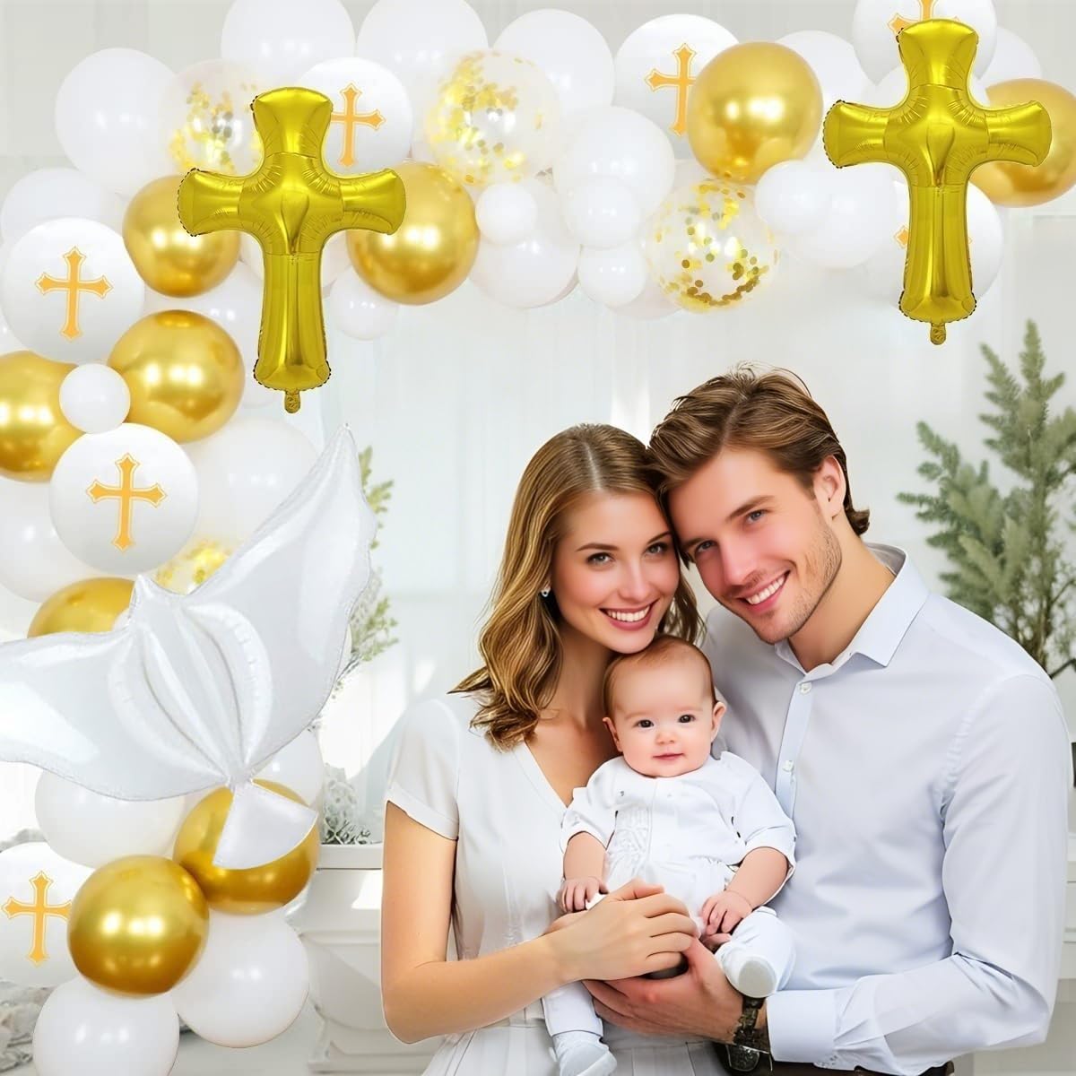 Christmas Balloon Garland Arch Kit, Red Green White Gold Balloons with Large Candy Cane Swirl Foil Balloon for Winter Xmas Party Decorations 164PCS