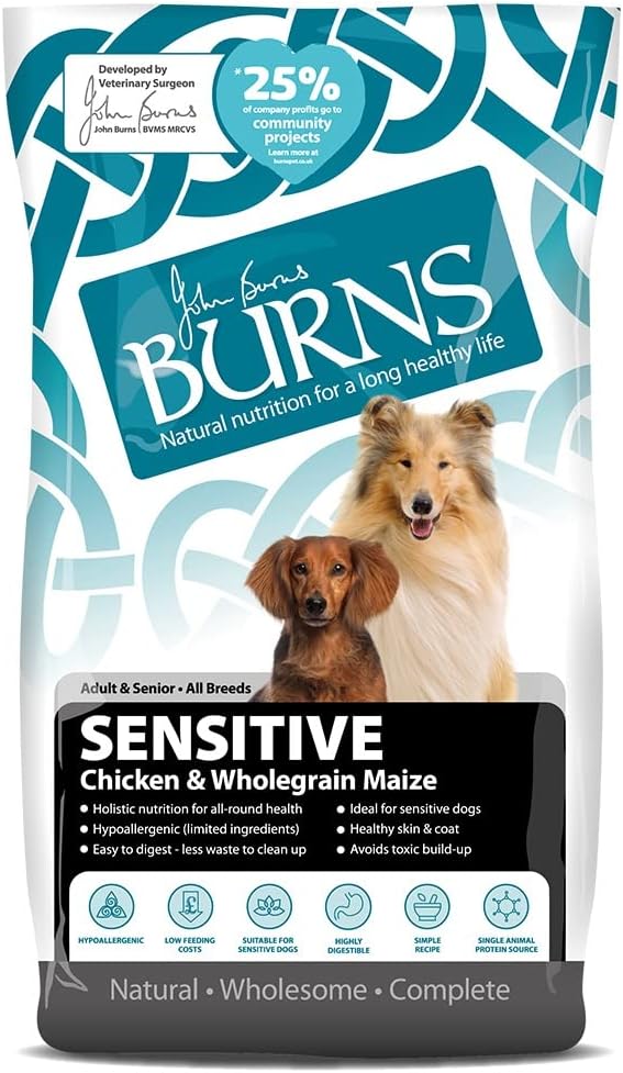 Burns Pet Nutrition Hypoallergenic Complete Dry Dog Food Adult and Senior Dog Sensitive
