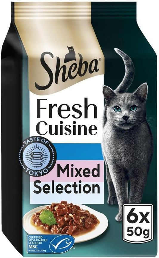 SHEBA Gourmet Wet Cat Food Pouches – Premium Meal for Cats