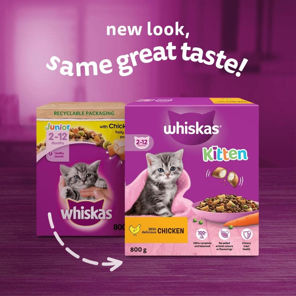 Whiskas Kitten Chicken Dry Food | Healthy Start for Kittens 🐱