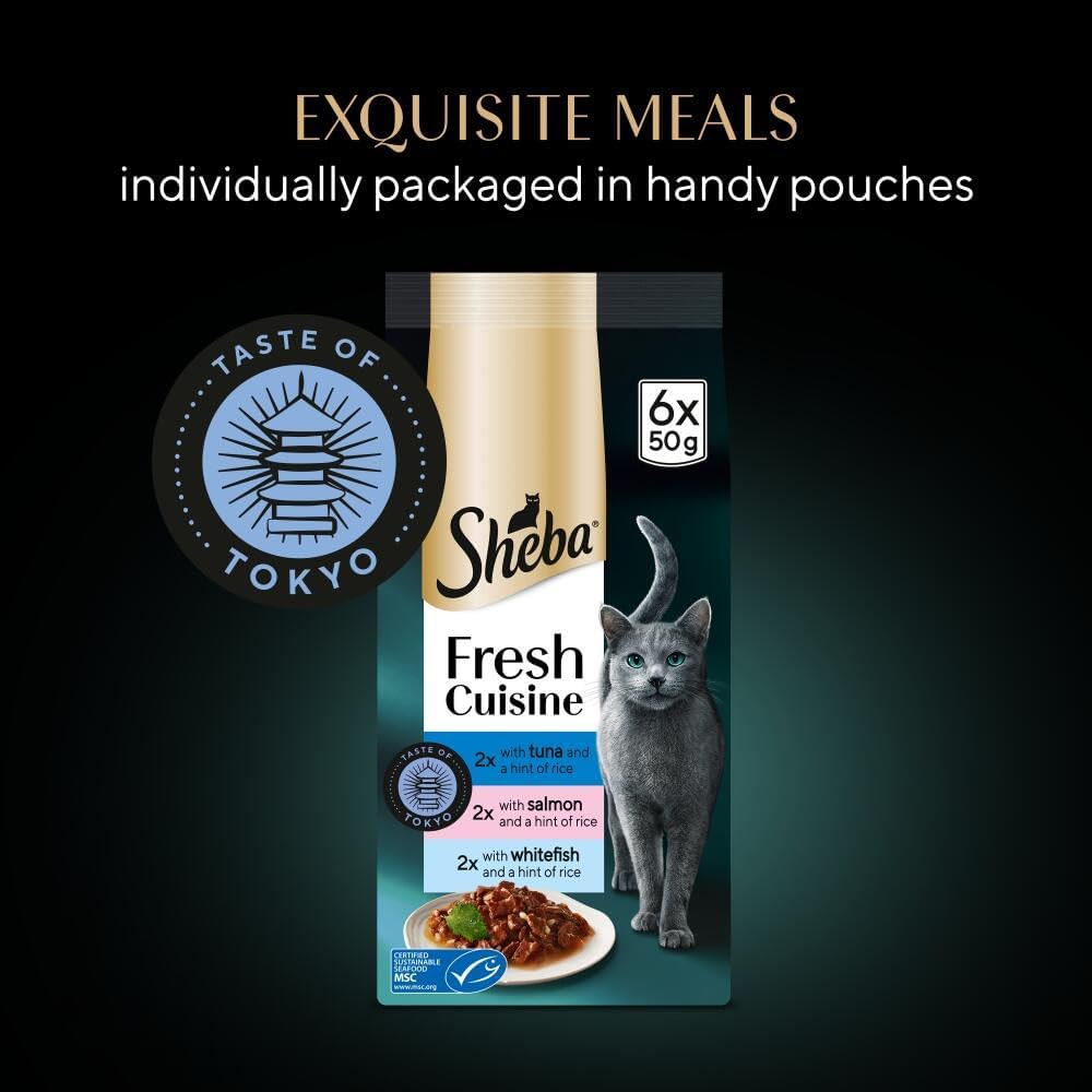 SHEBA Gourmet Wet Cat Food Pouches – Premium Meal for Cats