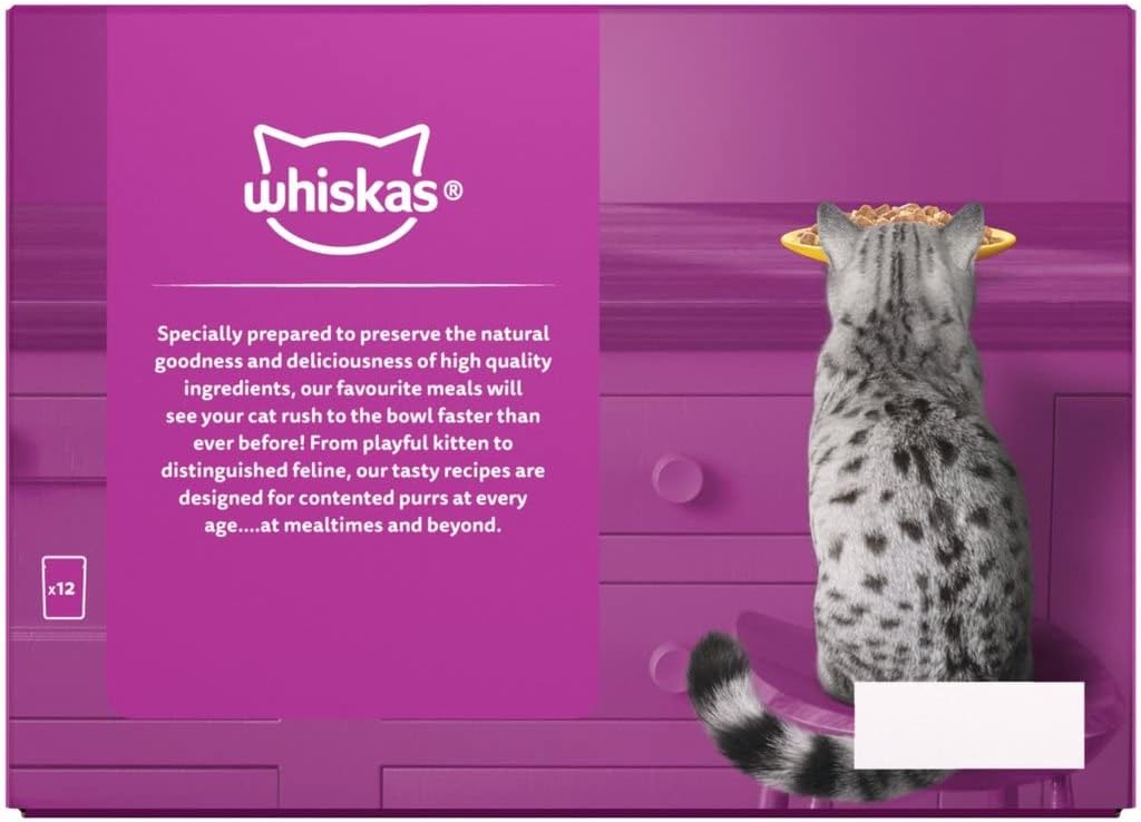 Whiskas 1+ Adult Wet Cat Food in Jelly — Fish & Poultry Flavours | Multipack