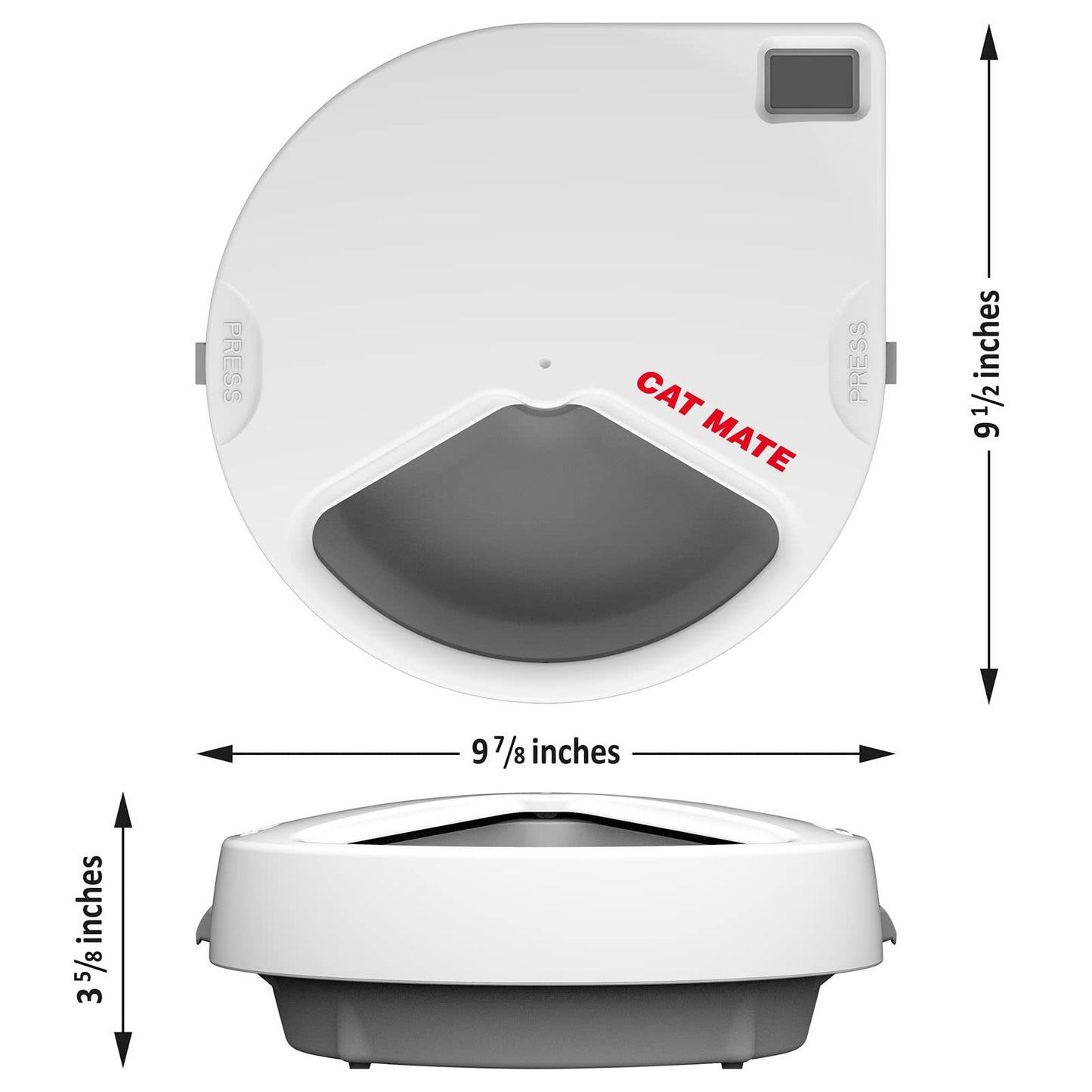 Cat Mate C300 Automatic 3 Meal Pet Feeder with Digital Timer (366) - for Cats or Small Dogs, for Wet and Dry Pet Food, Meals up to 330 g Each, White