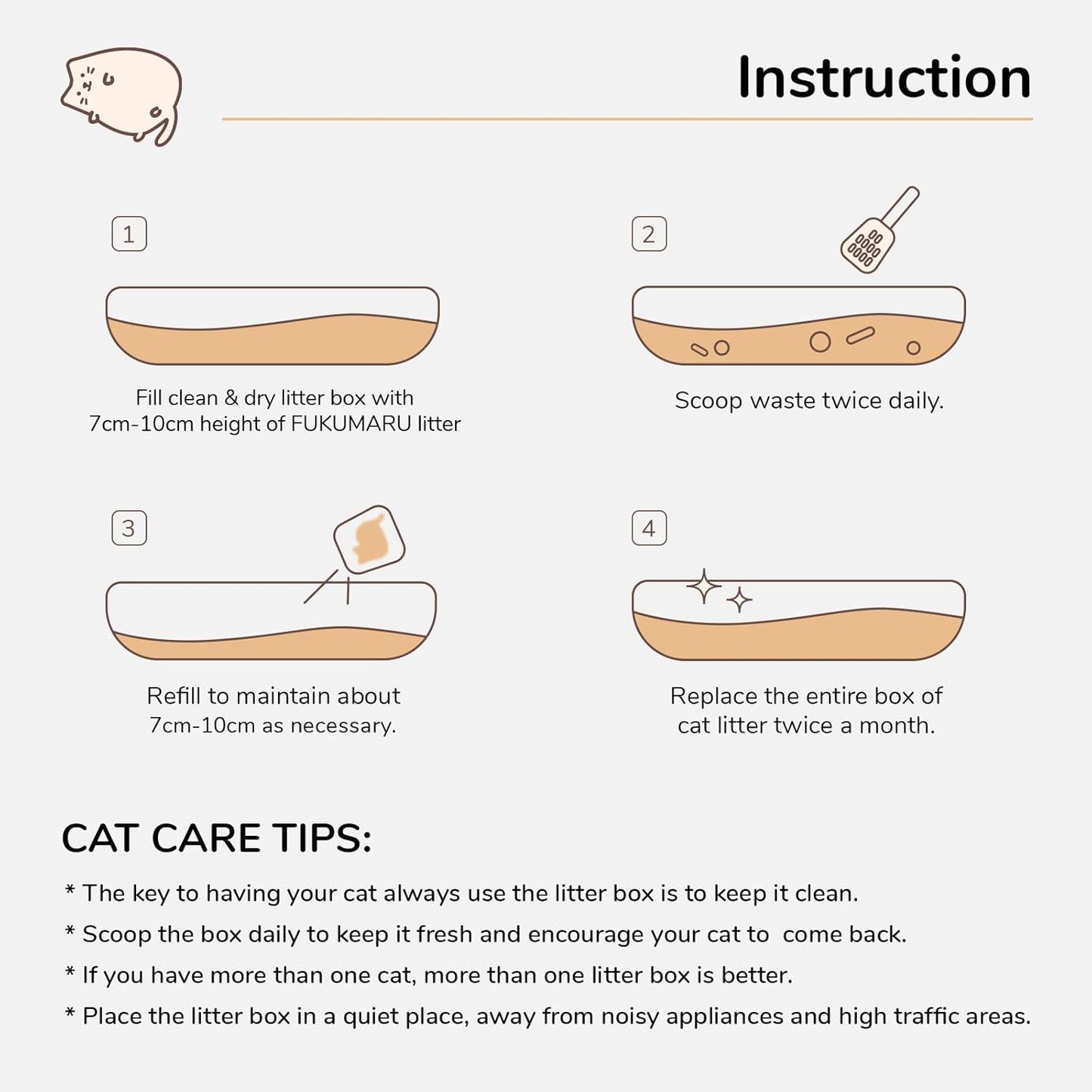FUKUMARU Tofu Cat Litter – Flushable Clumping Cat Litter, Dust-Free Corn & Soy Pellets, Strong Odour Control, Low Tracking Natural Cat Litter
