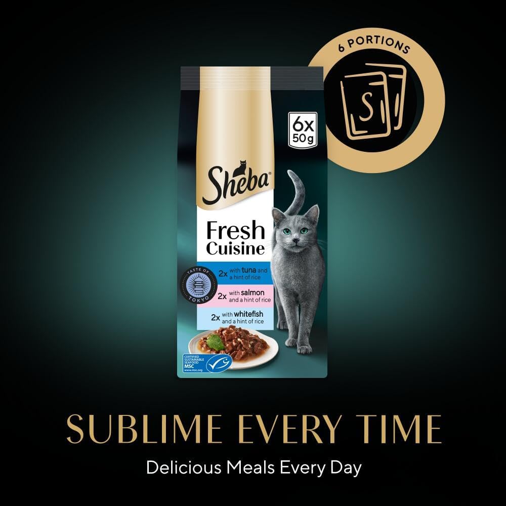 SHEBA Gourmet Wet Cat Food Pouches – Premium Meal for Cats