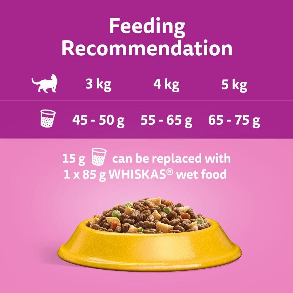 Whiskas 1+ Dry Cat Food Chicken | Complete Nutrition for Adult Cats 🐱