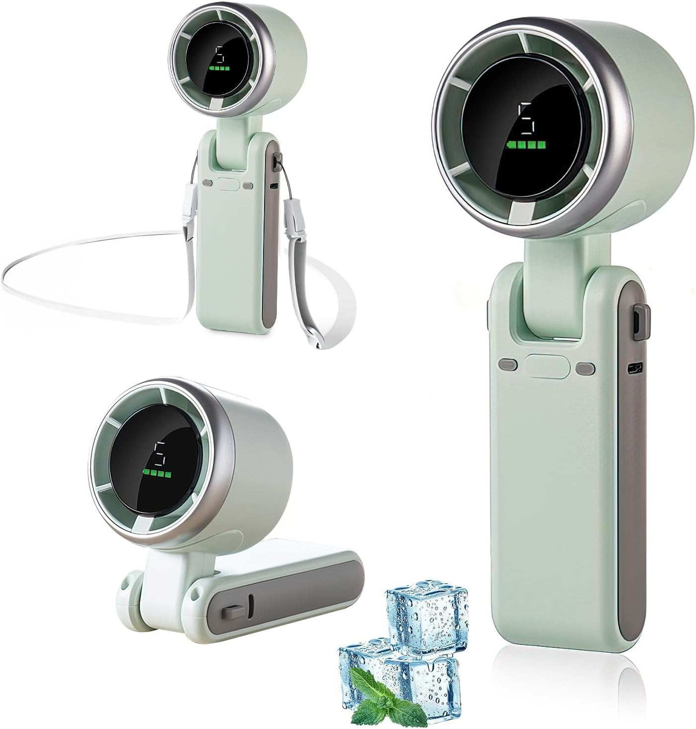 3-in-1 Foldable Portable Turbo Fan | 3600mAh Rechargeable | 100-Speed Control | Handheld & Desktop Cooling Fan