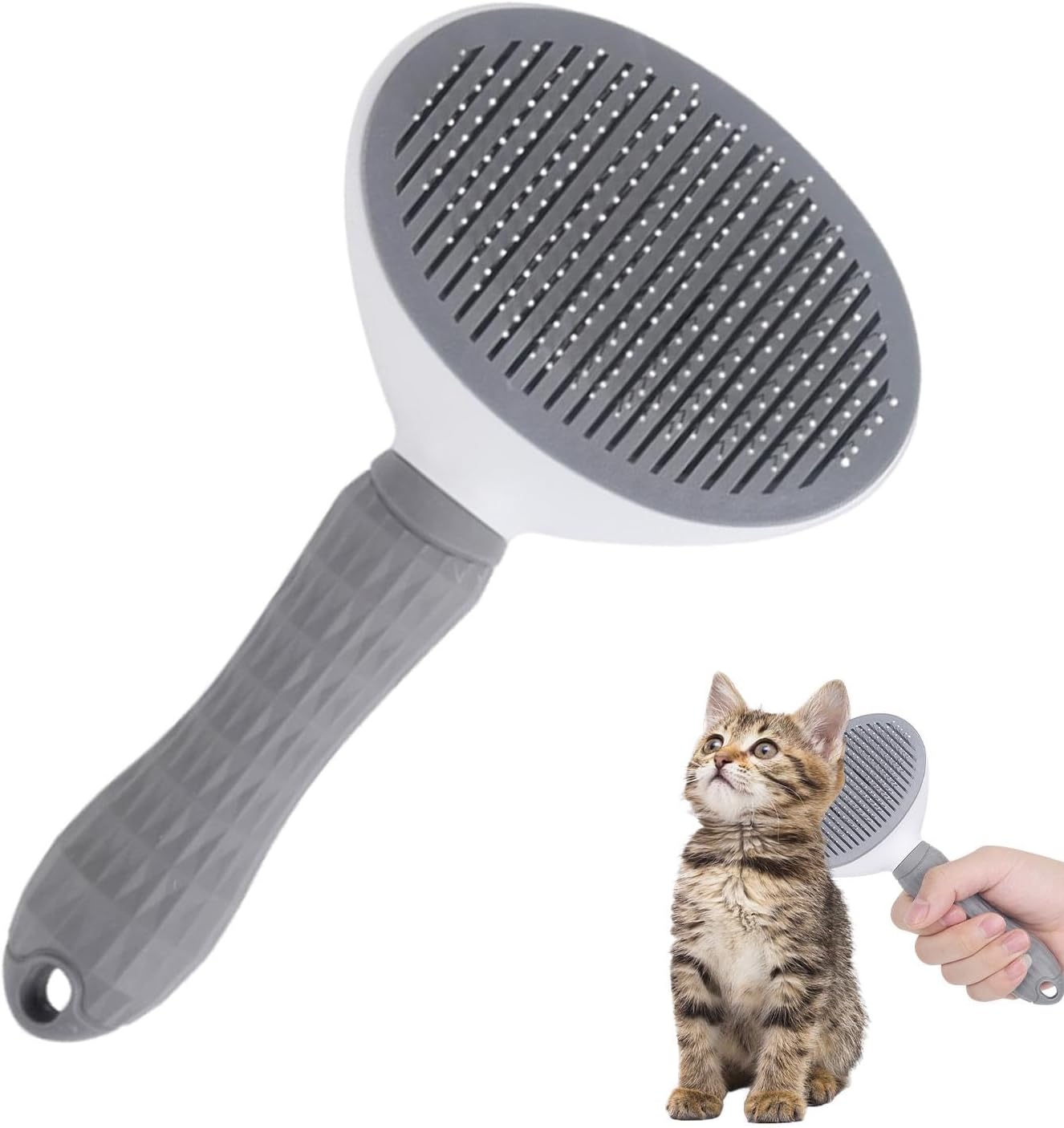 Cat Brush Dog Brush for Shedding, Cat Grooming-Brushes with Release Button, Cats Comb for Kitten Puppy Massage Removes Tangles and Loose Fur, Long or Short Haired Cats