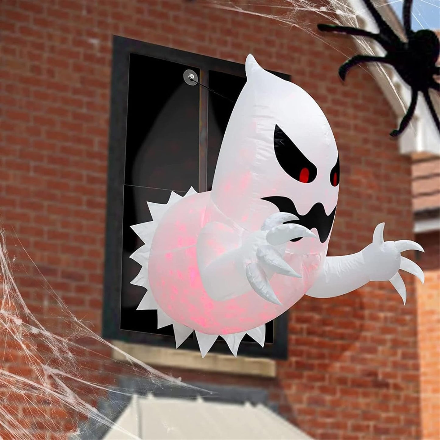 4.5ft Inflatable Scary Flying Ghost - Broke Out From Window - LED Scary Halloween Inflatables - Indoor/Outdoor Decoration