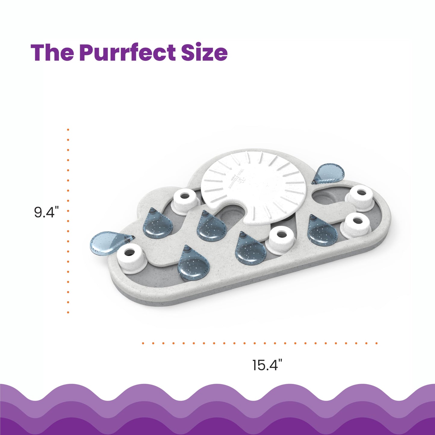 Catstages Rainy Day Puzzle & Play, Interactive Treat Puzzle Cat Toy 15.4 in x 9.4 in, Gray