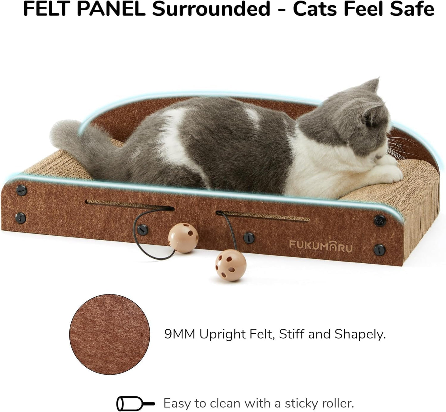 Tieker Oversized Cat Scratching Board & Bed – Durable Cardboard Cat Sofa for Rest & Play
