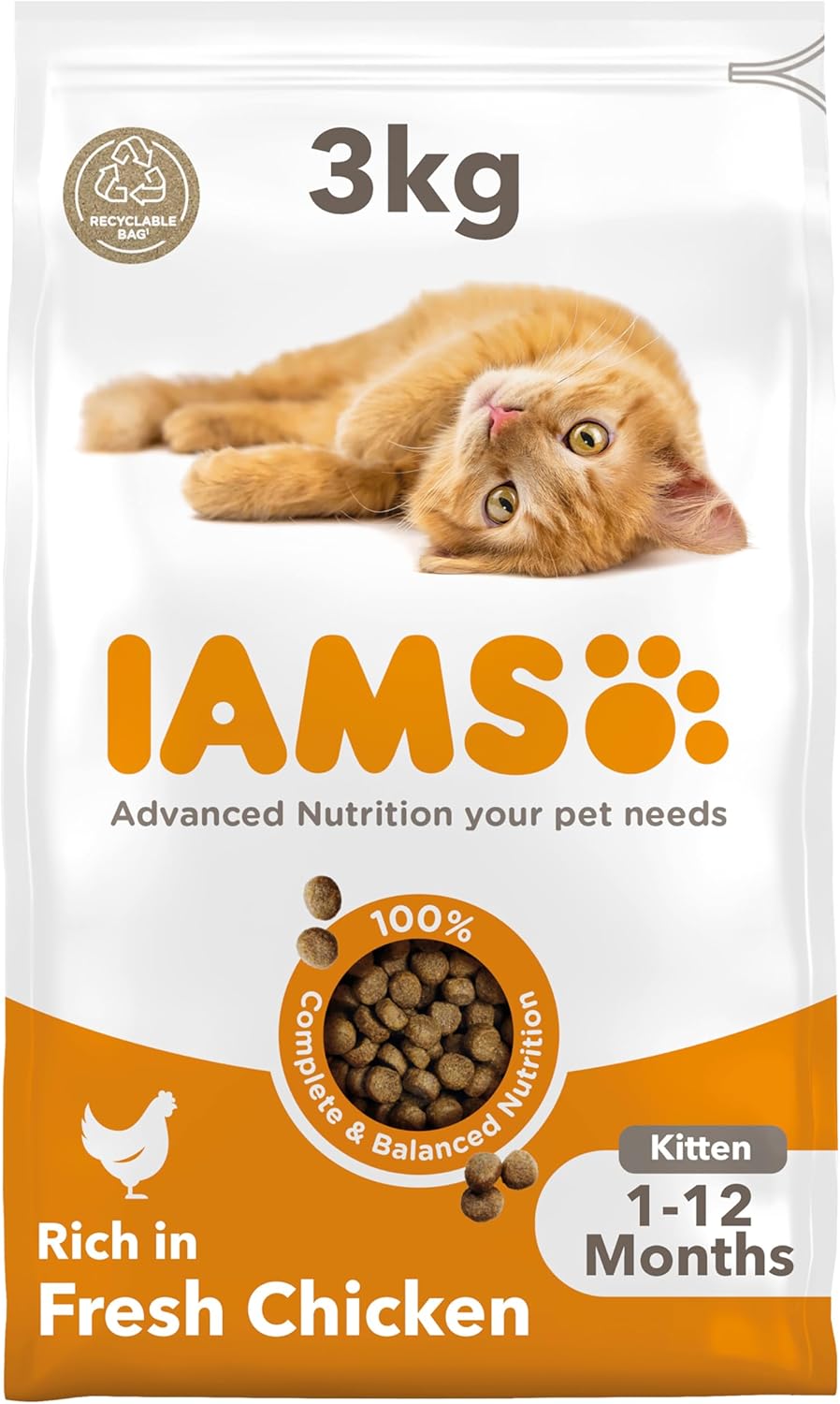 IAMS for Vitality Kitten Food with Fresh Chicken – Dry & Wet Food for Healthy Growth