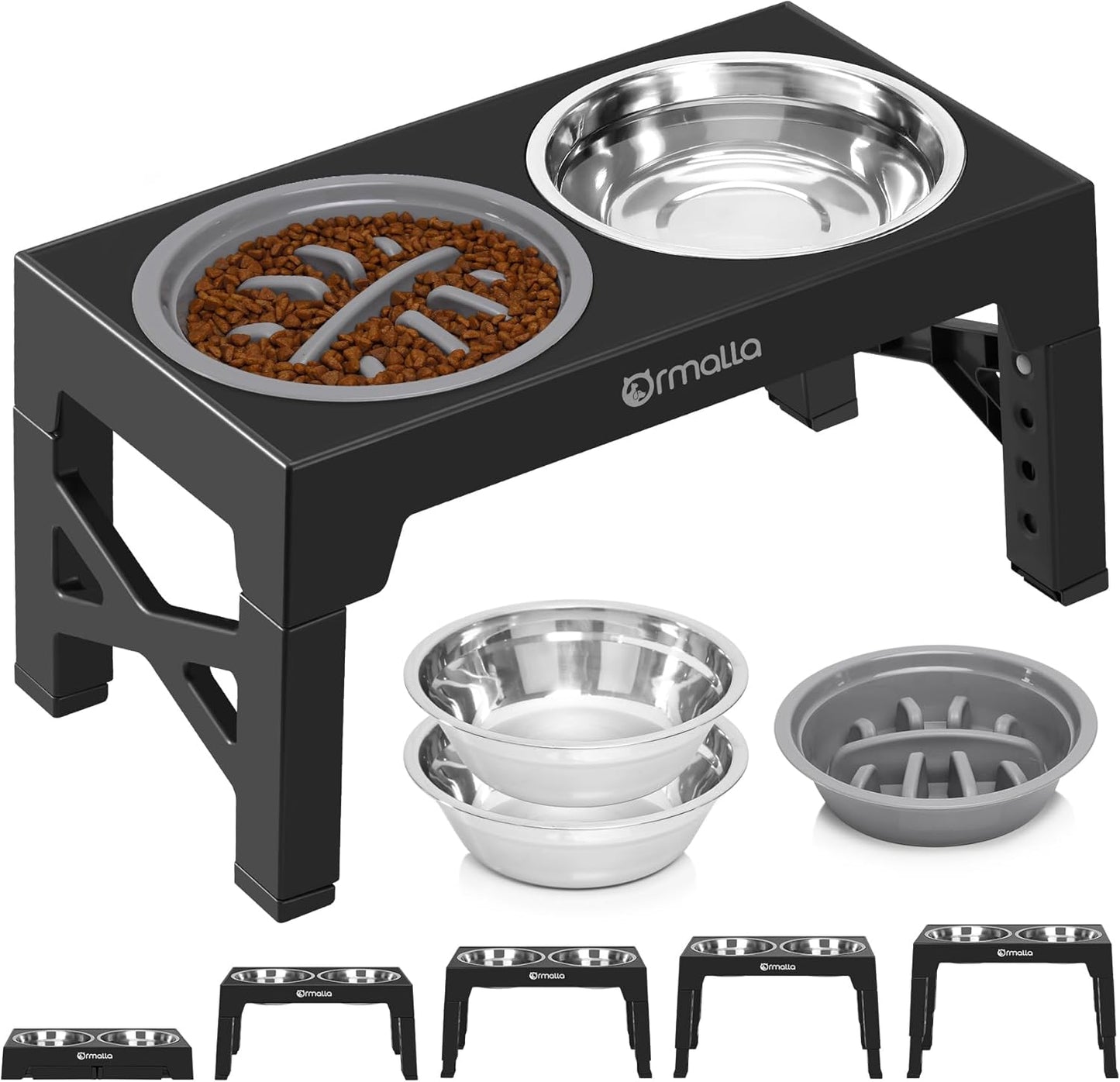 Elevated Dog Bowls with Slow Feeder