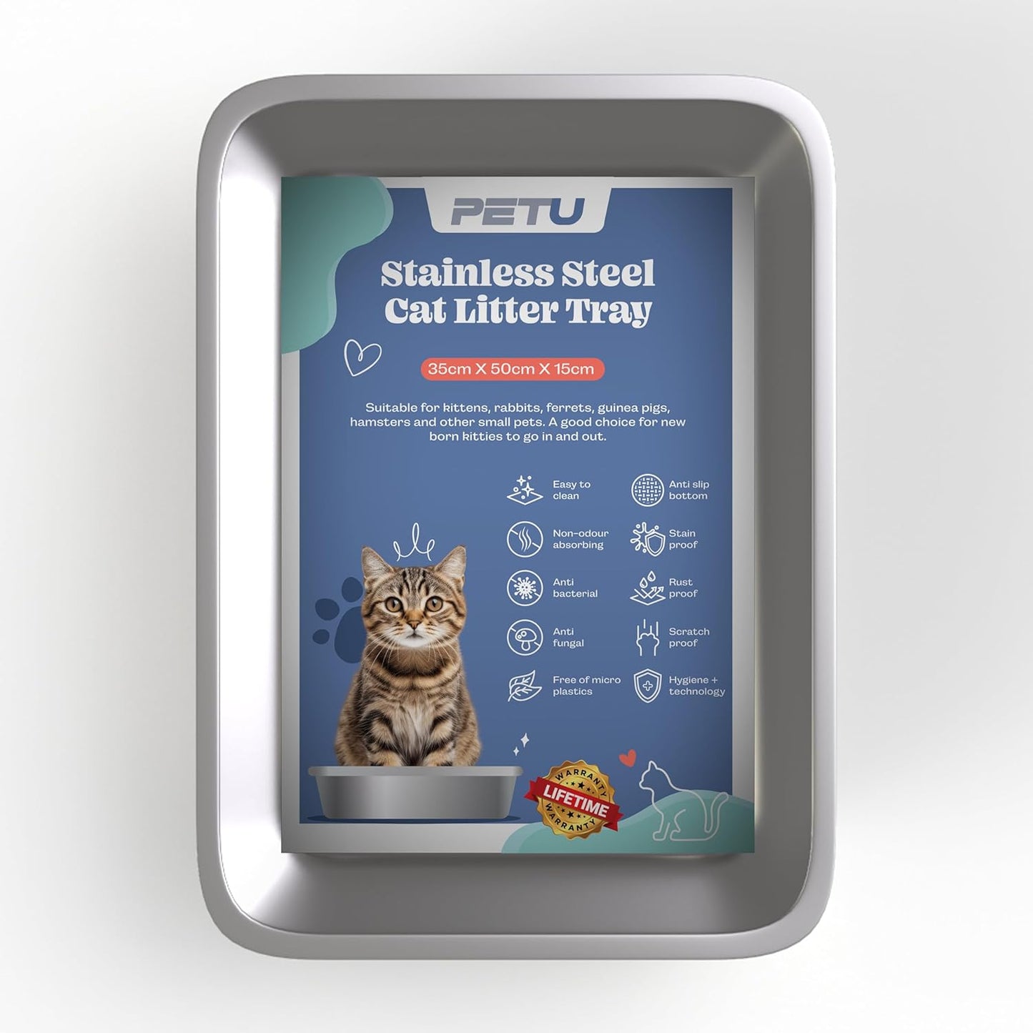 PurrClean™ XL Stainless Steel Litter Box