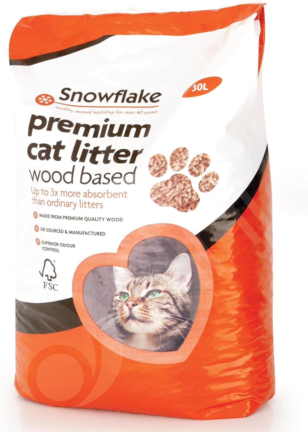 Snowflake Premium Quality Wood Based Cat Litter Pellets