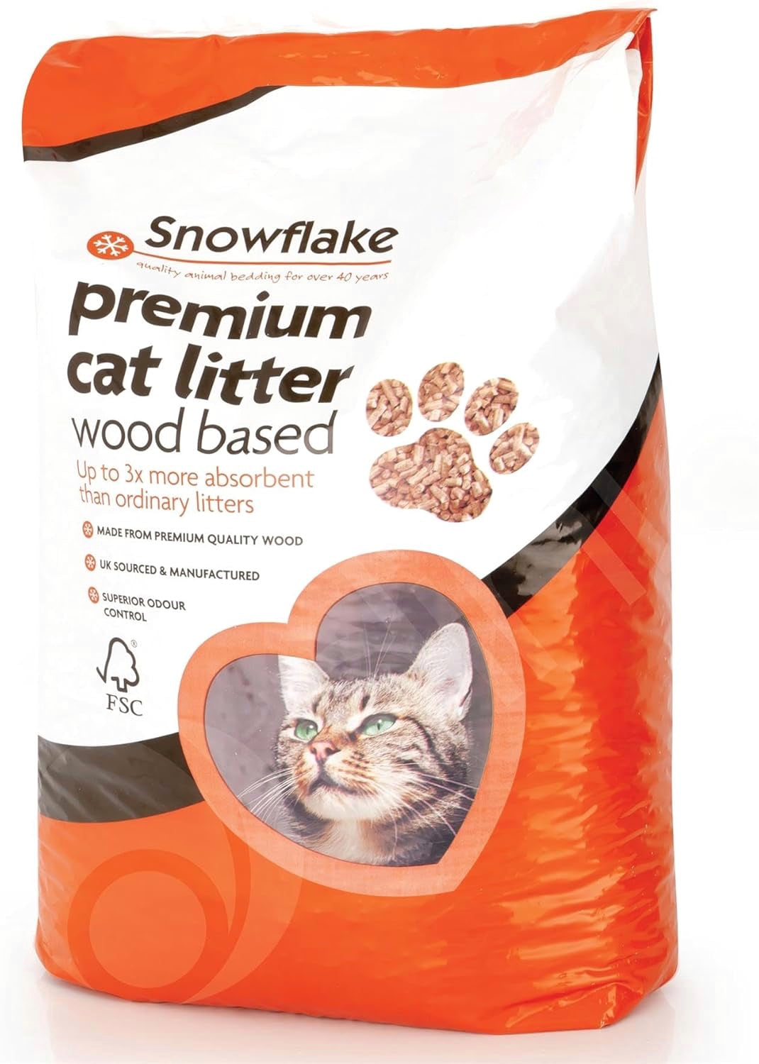 Snowflake Premium Quality Wood Based Cat Litter Pellets