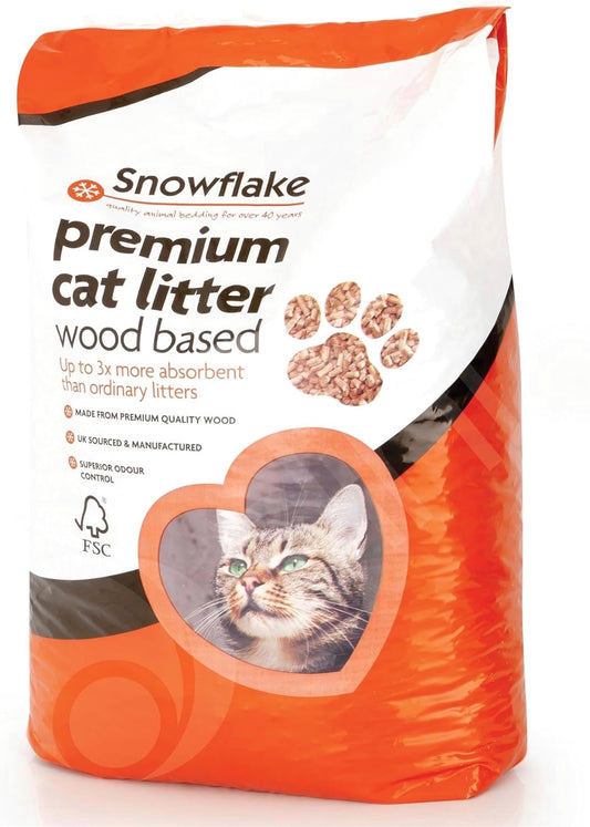 Snowflake Premium Quality Wood Based Cat Litter Pellets