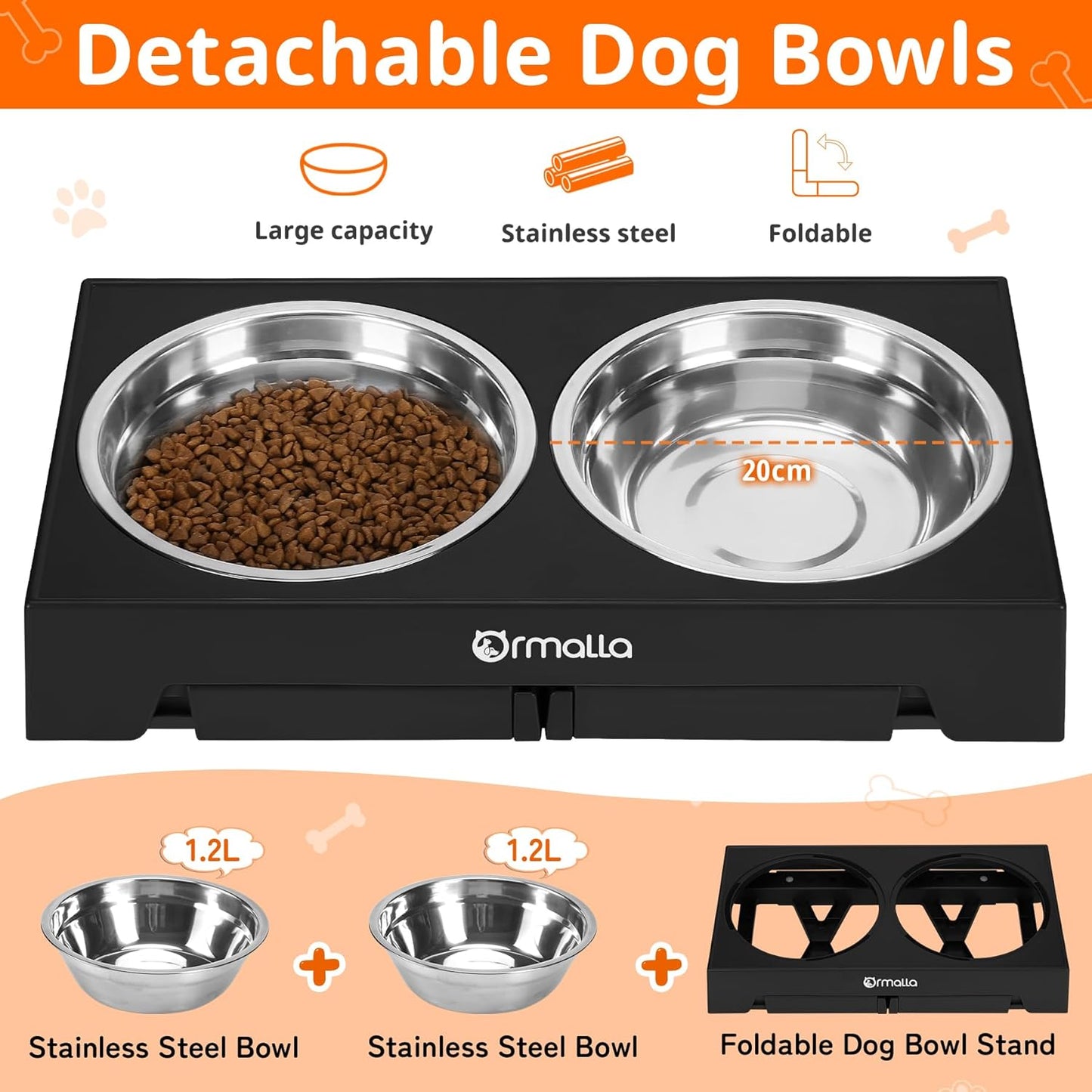 Elevated Dog Bowls with Slow Feeder