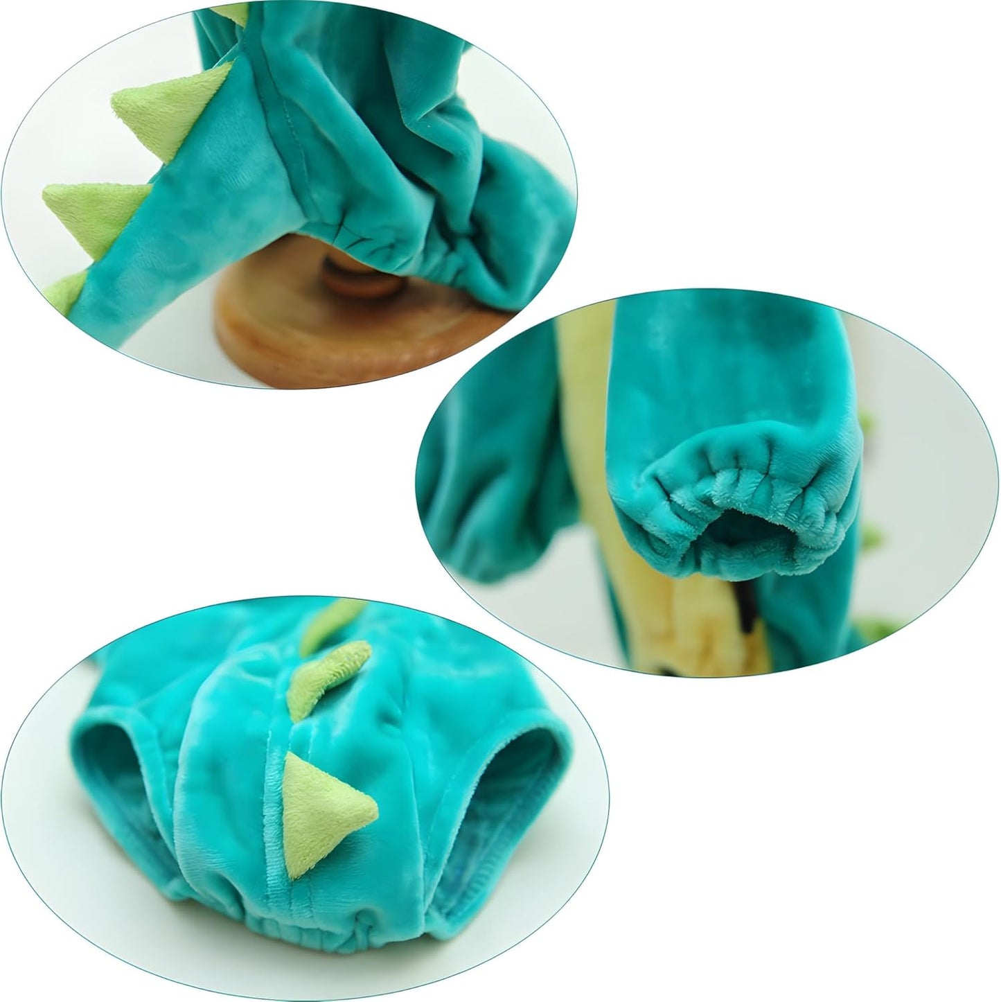 DELIFUR Dinosaur Dog Halloween Costume Pet Dino Hoodie for Small & Medium Dogs