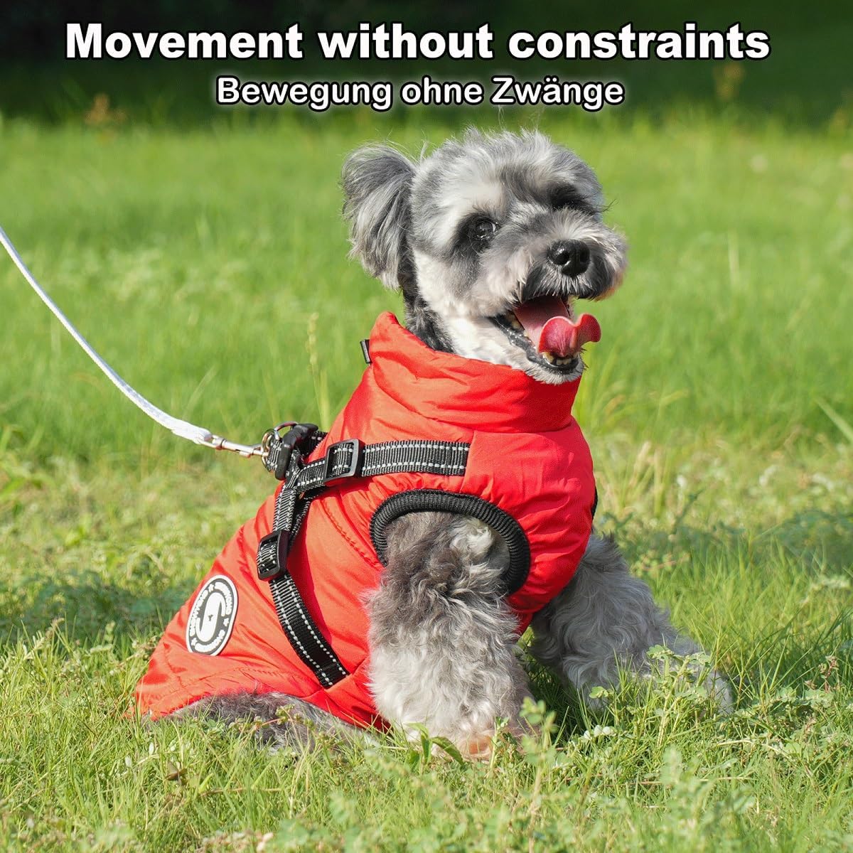 Dog Coats Waterproof Winter Warm Zip Up Dog Coat with Harness Jacket for Puppy Small Medium Large Dogs