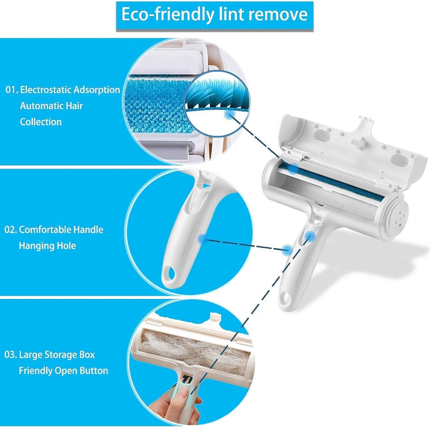 Pet Hair Remover Roller – Reusable Dog & Cat Fur Cleaner for Sofa, Carpet & Clothes