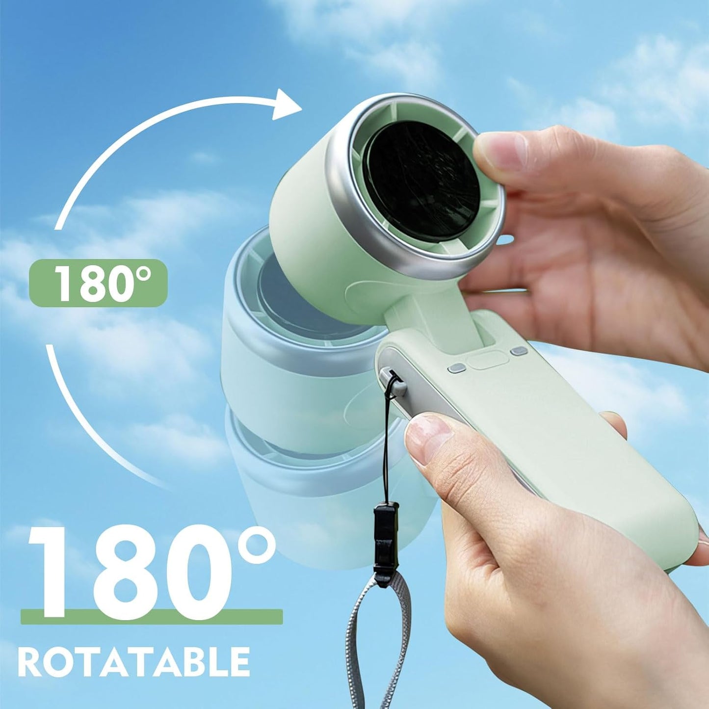 3-in-1 Foldable Portable Turbo Fan | 3600mAh Rechargeable | 100-Speed Control | Handheld & Desktop Cooling Fan