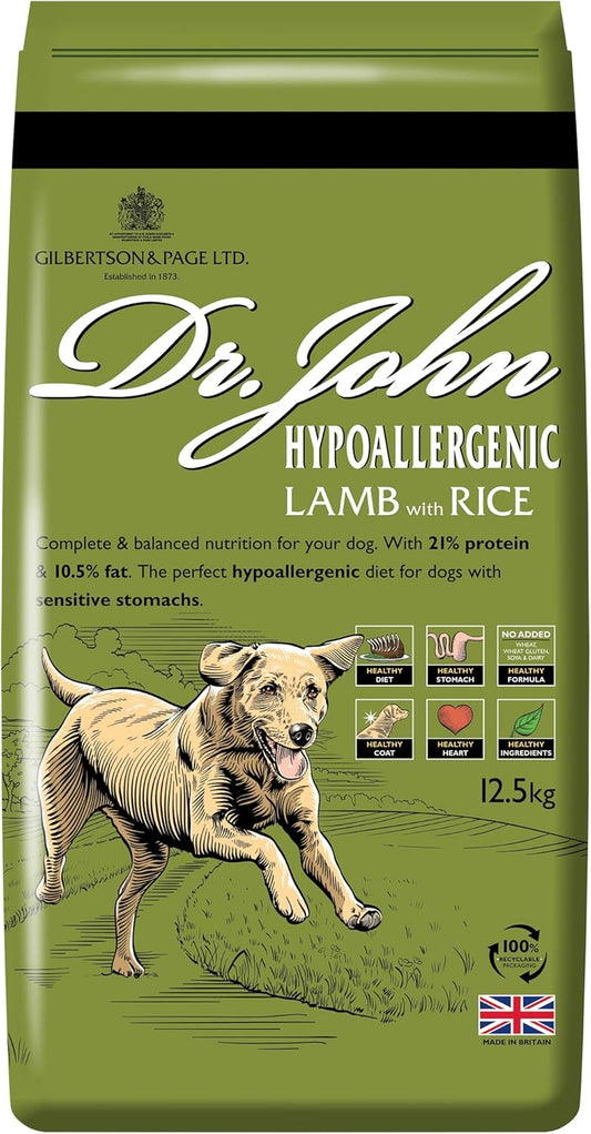 Dr John Dry Dog Food UK | Hypoallergenic, Grain Free & Wheat Free | Adult Dog Food