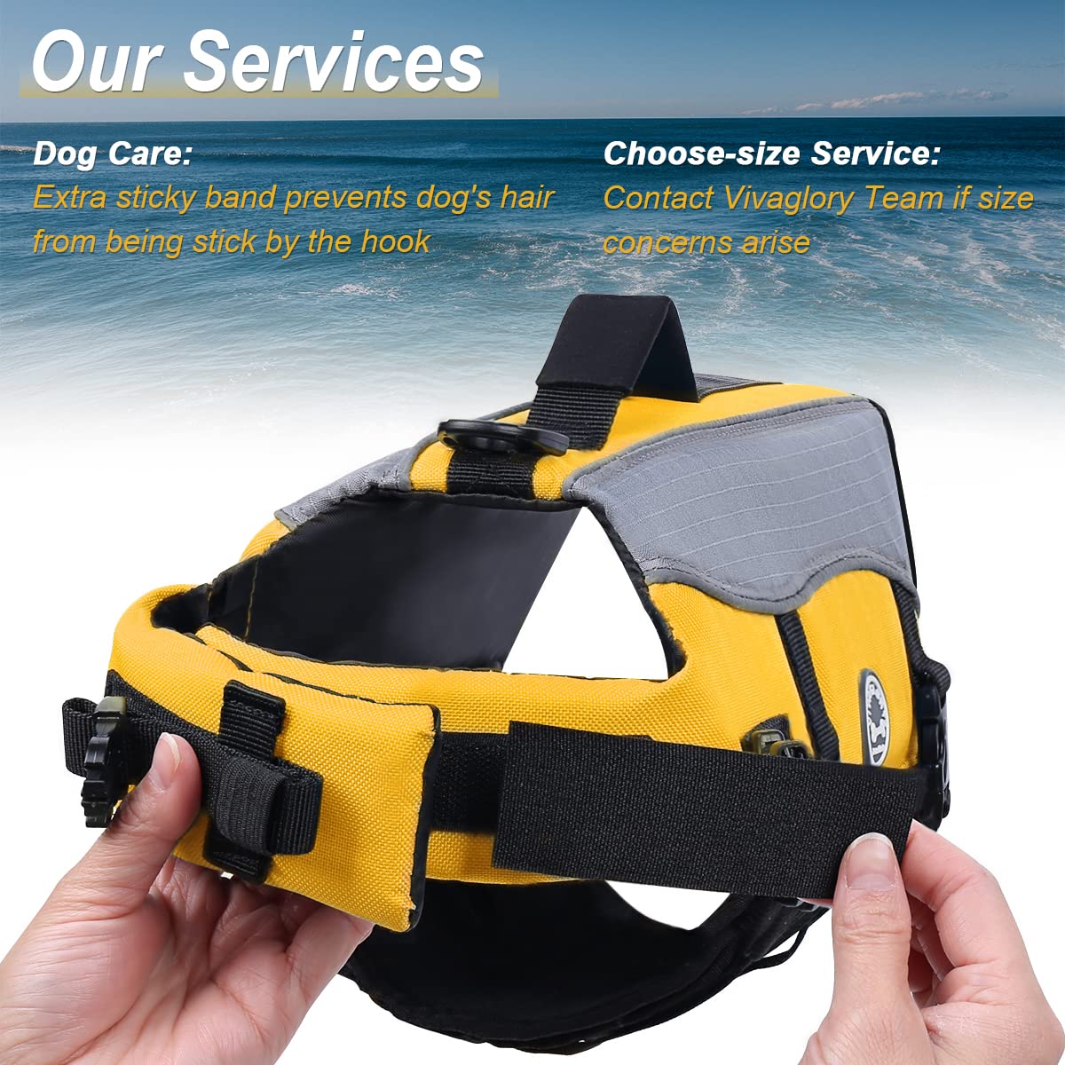 VIVAGLORY Front Float Dog Life Vest, Dog Life Jacket for Swimming & Boating, Swimming Vest with Chin Float & Handle, Ripstop & Buoyancy for Puppy Doggy, XS, Yellow