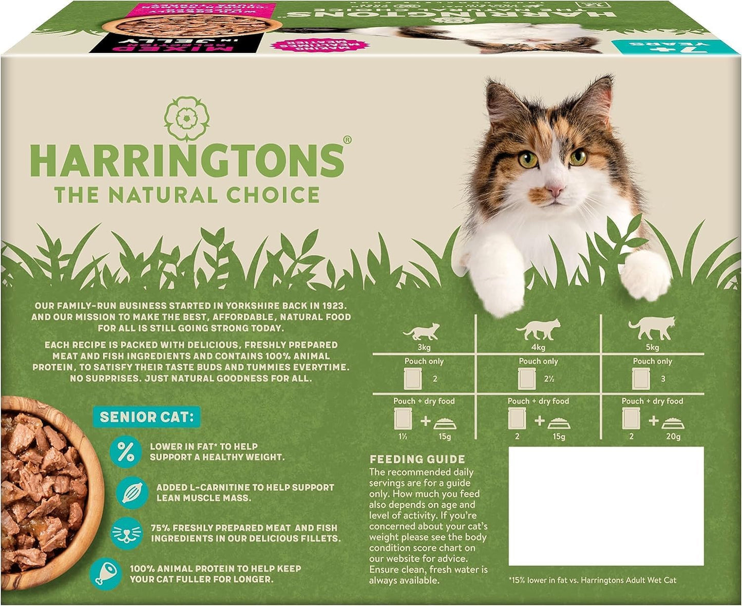 Harringtons Grain Free Wet Cat Food for Adult Cats – Beef, Chicken, Lamb & Turkey in Gravy & Jelly