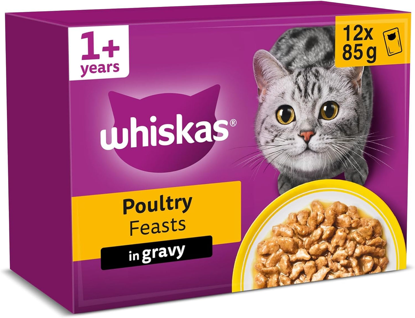 Whiskas 1+ Adult Wet Cat Food – Delicious Complete Meals for Adult Cats