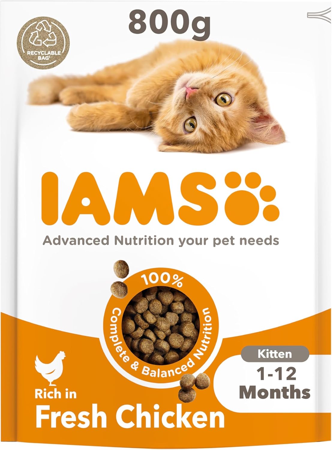 IAMS for Vitality Kitten Food with Fresh Chicken – Dry & Wet Food for Healthy Growth