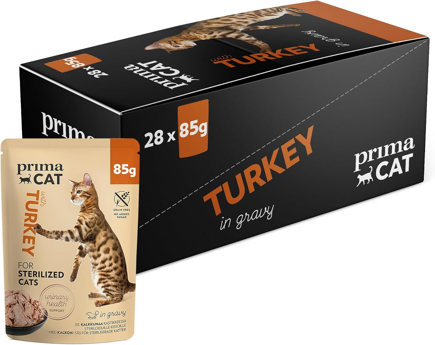 PrimaCat Classic Complete Wet Cat Food — Sterilised Cats | Salmon, Poultry, Fish, Turkey