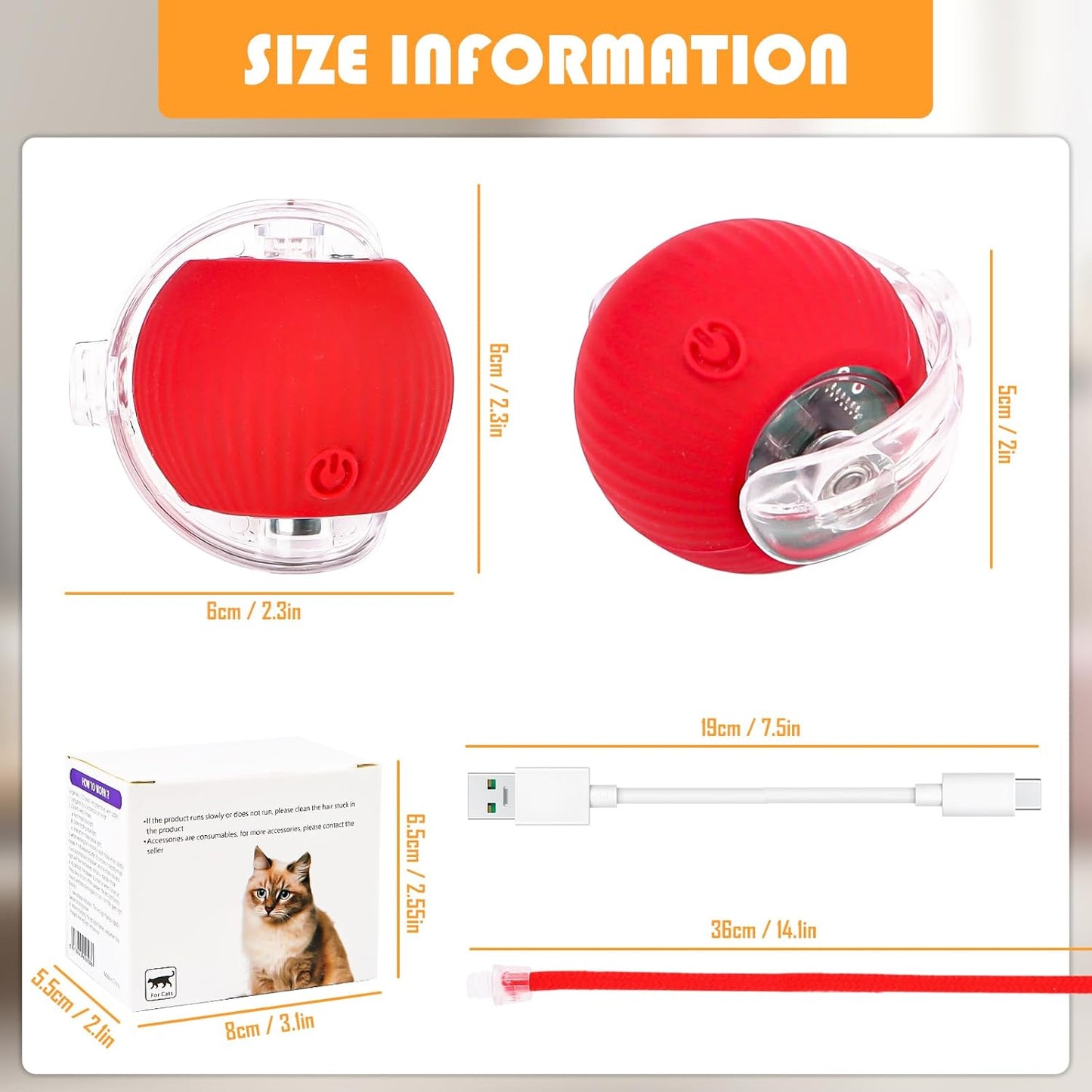 Chewie Interactive Toys, 2 Pack Chewie Ball for Cats & Dogs, 360° Smart Automatic Rolling Ball for Large, Medium & Small Pets