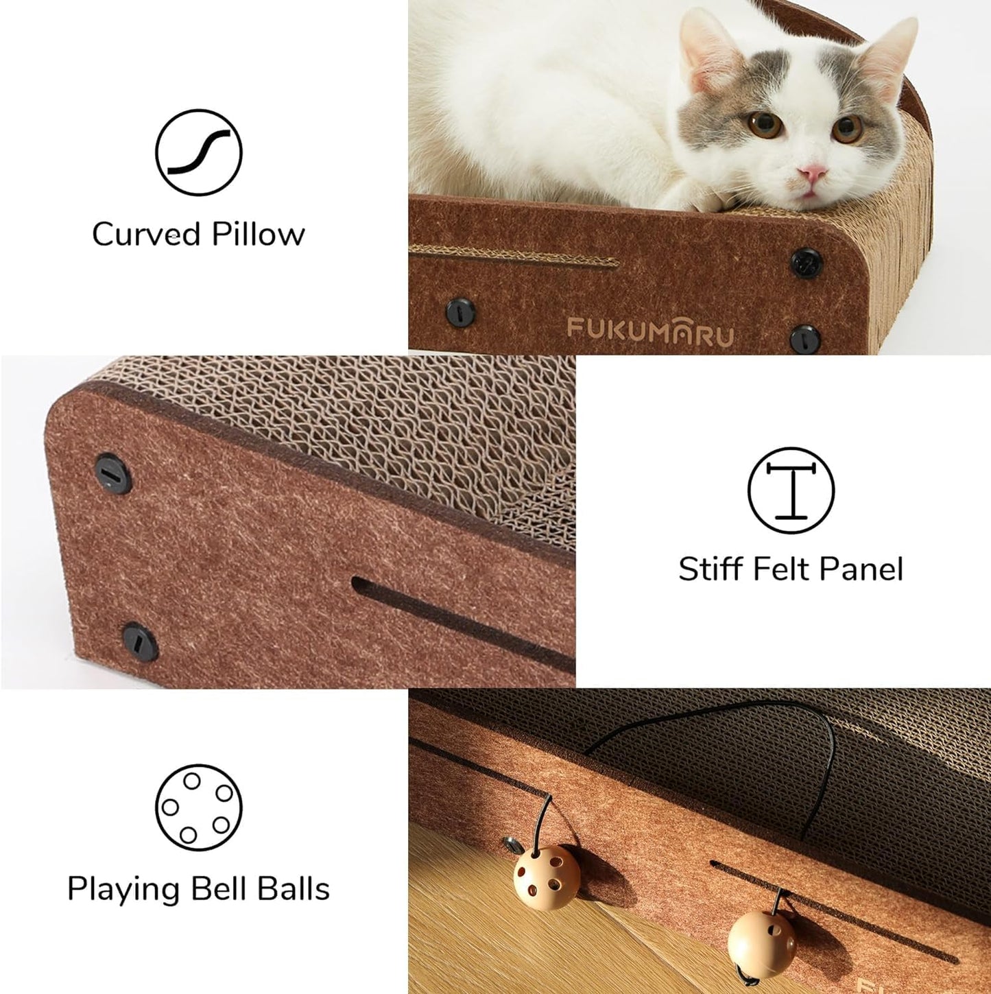 Tieker Oversized Cat Scratching Board & Bed – Durable Cardboard Cat Sofa for Rest & Play