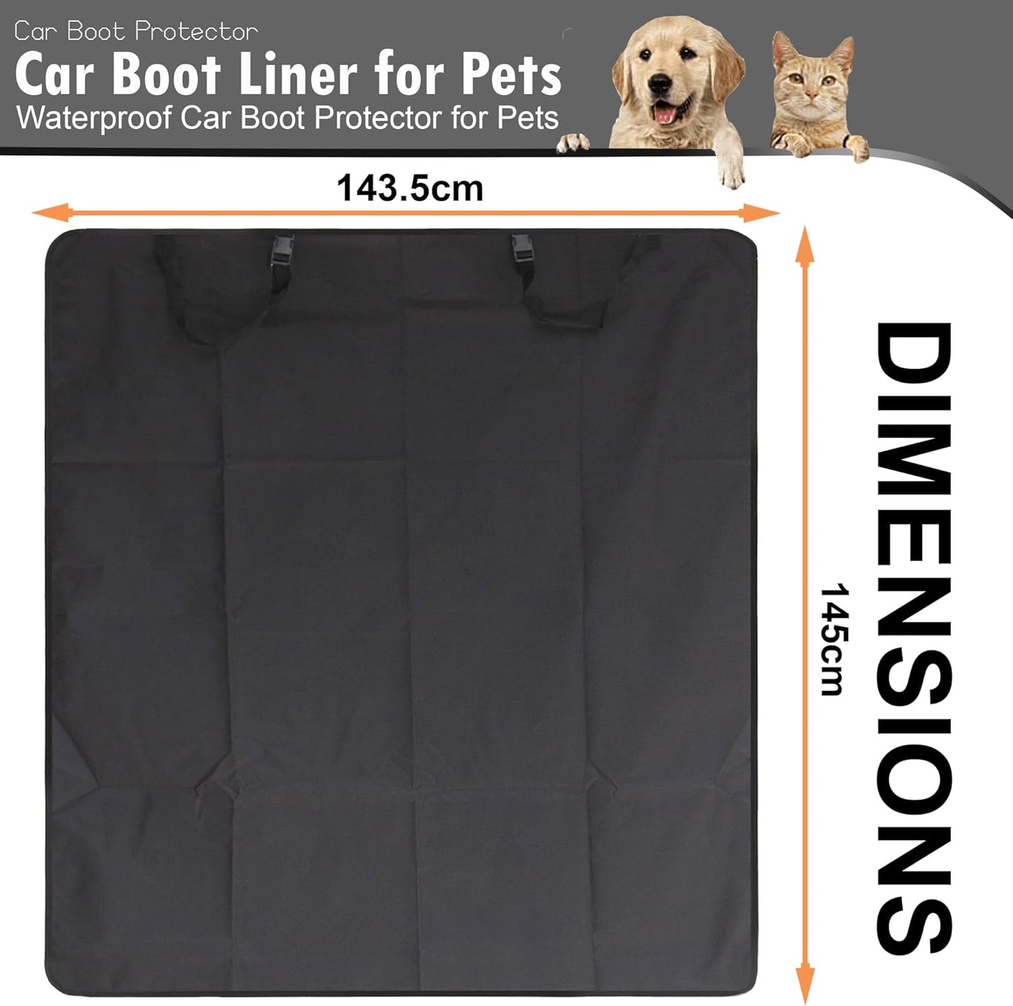 Waterproof Car Boot Protector for Dogs – Non-Slip Boot Liner with Side & Bumper Flap Protection
