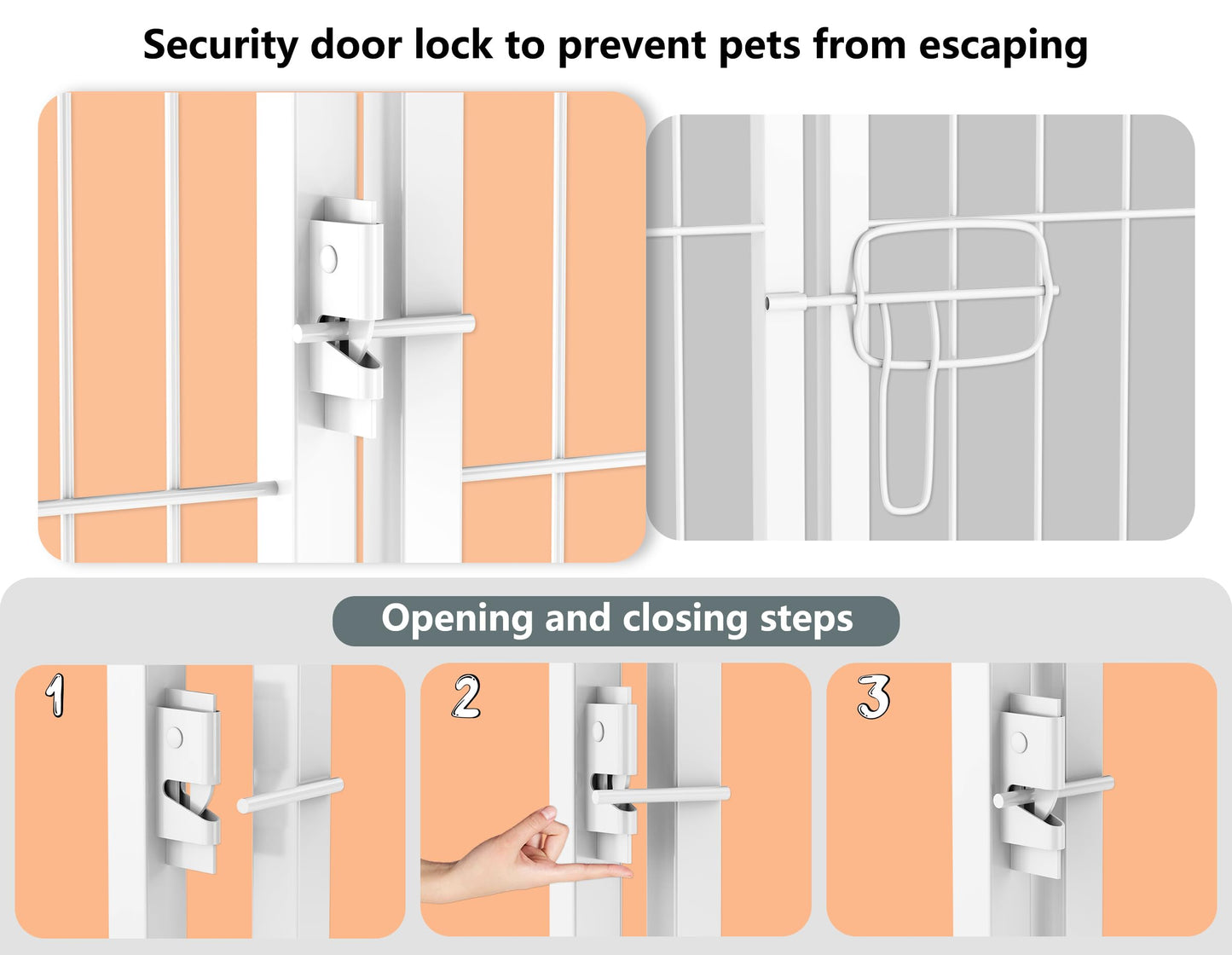 HOMIDEC Dog Pen – 8 Panel 80cm Foldable Pet Playpen with Door for Dogs, Puppies, Cats & Small Animals (White)