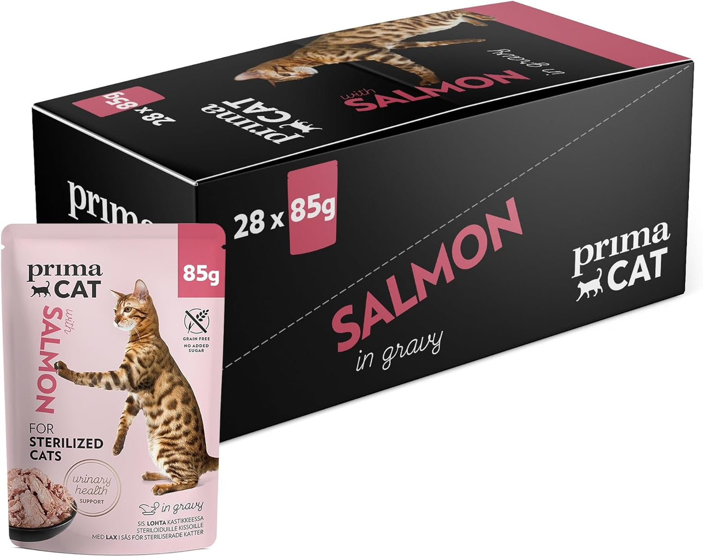 PrimaCat Classic Complete Wet Cat Food — Sterilised Cats | Salmon, Poultry, Fish, Turkey