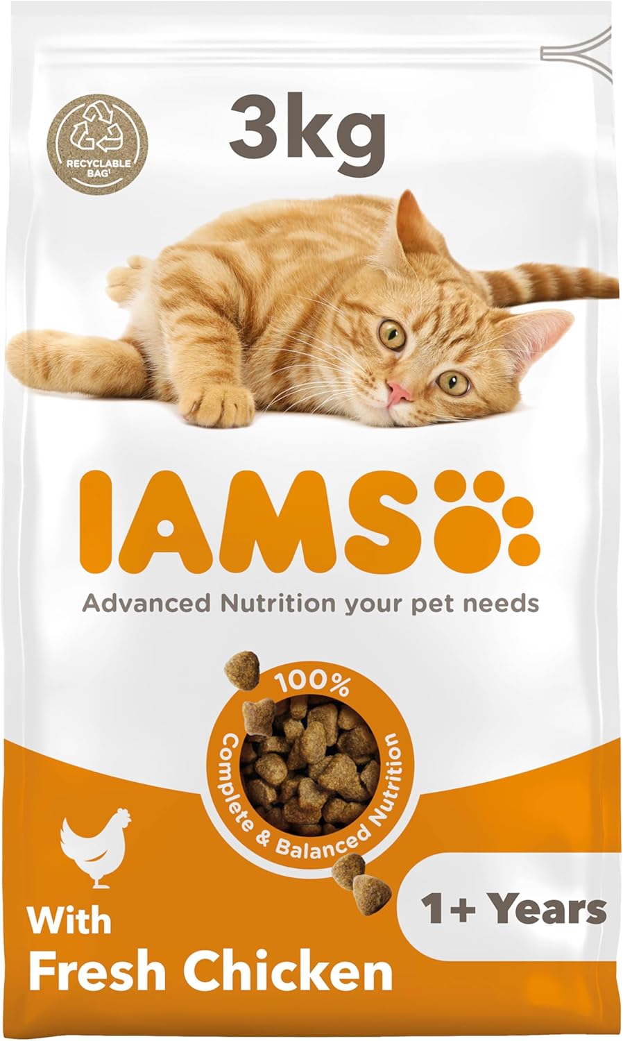 IAMS for Vitality Adult Cat Food – Dry Food with High Animal Protein for Everyday Health