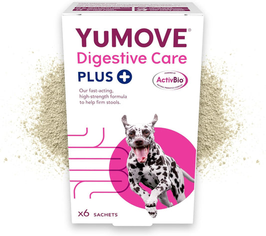 YuMOVE Digestive Care PLUS, Dogs & Cats Pre and Probiotics Supplement for Gut Health, Digestive Support Veterinary Strength with Fast-acting Ingredients, All Ages and Breeds, 60 Sachets