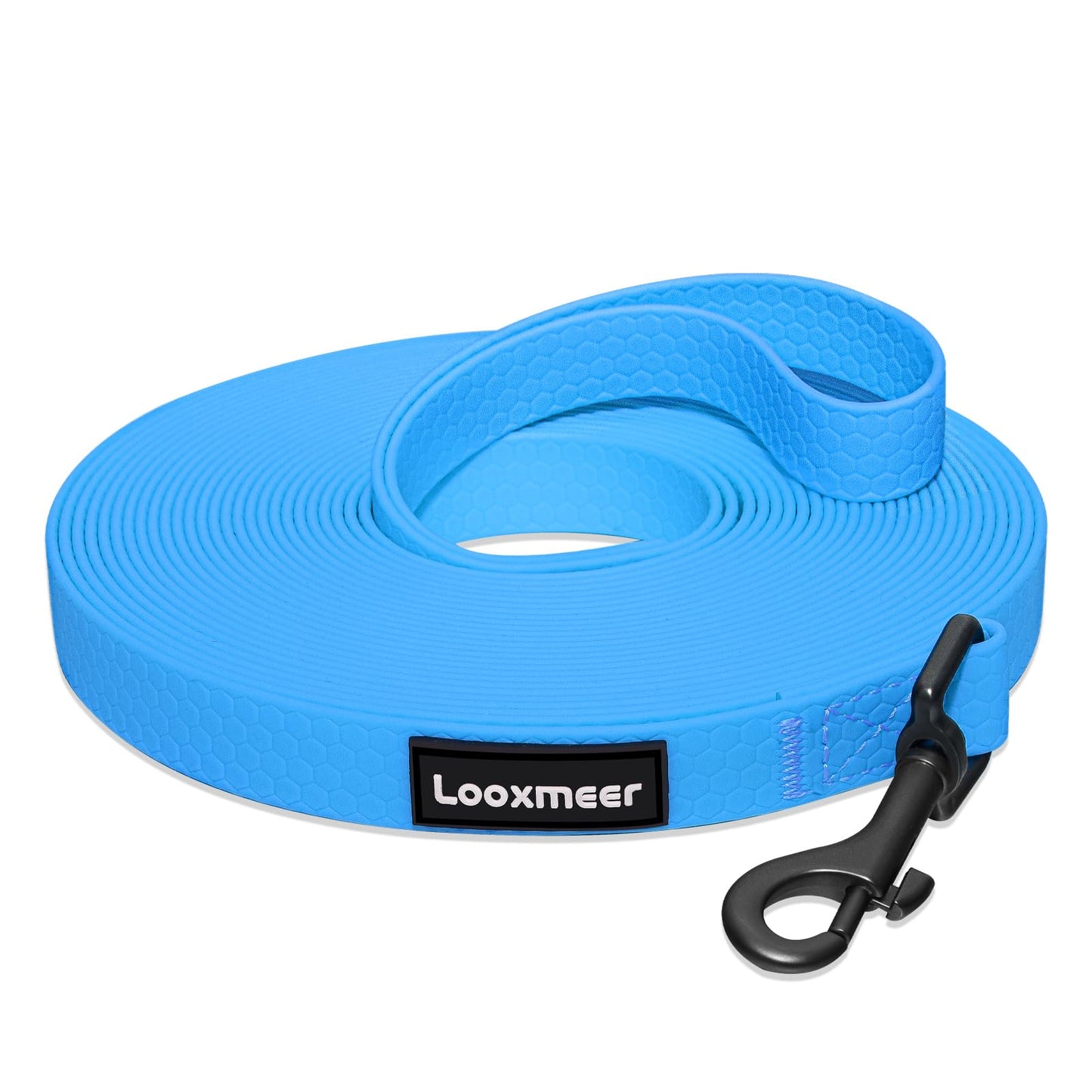 Looxmeer Dog Training Lead, 5M(16ft) Strong Extra Long Dog Lead for Small Medium Large Dog with Padded Handle & Storage Bag, Waterproof Dog Leash for Recall Tracking Hiking Hunting Obedience, Blue