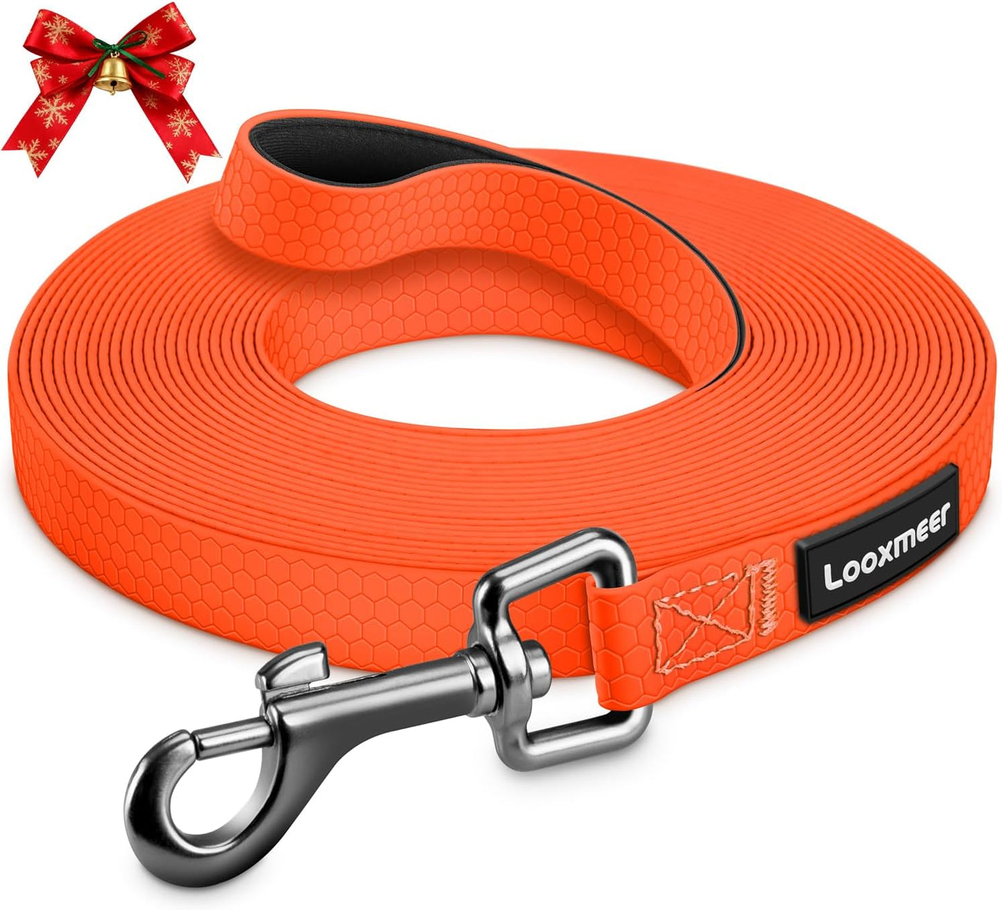 Looxmeer Dog Training Lead, Strong Extra Long Dog Lead for Small Medium Large Dog with Padded Handle & Storage Bag, Waterproof Dog Leash for Recall Tracking Hiking Hunting Obedience, Blue