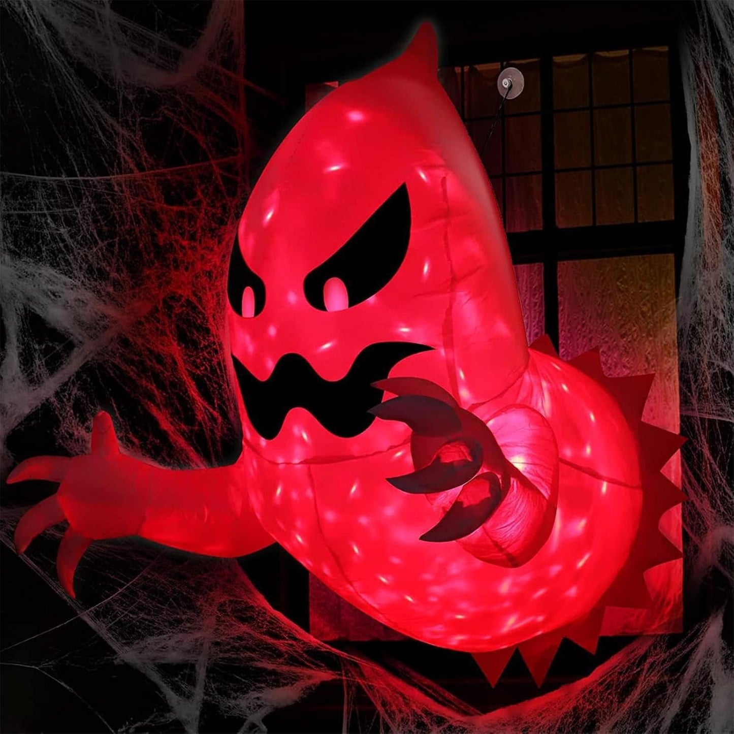 4.5ft Inflatable Scary Flying Ghost - Broke Out From Window - LED Scary Halloween Inflatables - Indoor/Outdoor Decoration