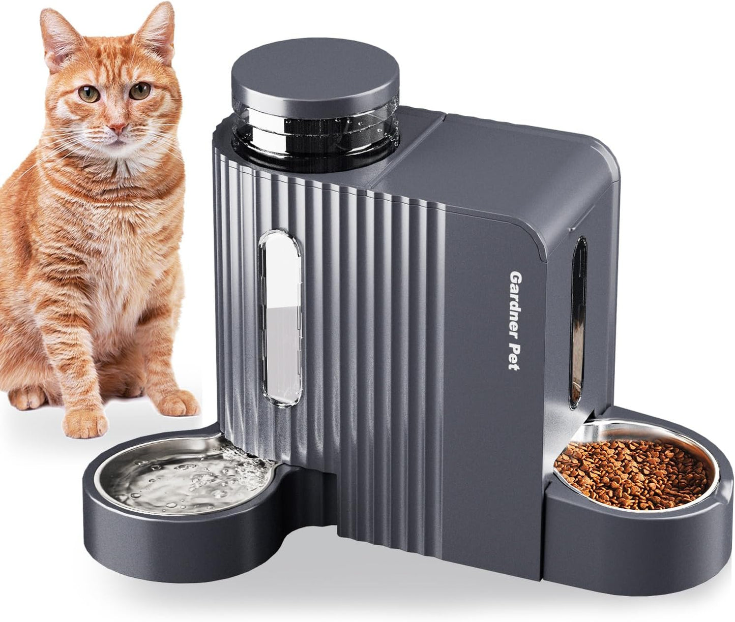 Gardner 2-in-1 Automatic Pet Feeder & Water Dispenser – Gravity Food & Water Station for Cats & Dogs
