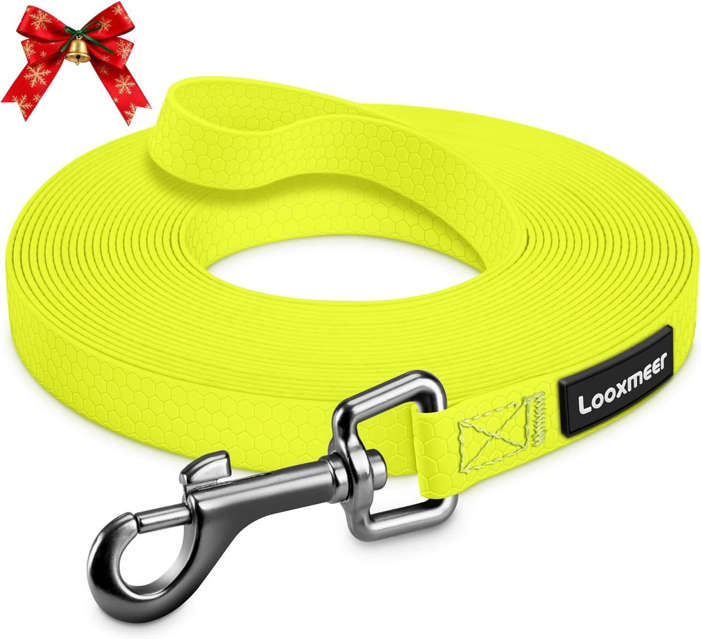 Looxmeer Dog Training Lead, Strong Extra Long Dog Lead for Small Medium Large Dog with Padded Handle & Storage Bag, Waterproof Dog Leash for Recall Tracking Hiking Hunting Obedience, Blue